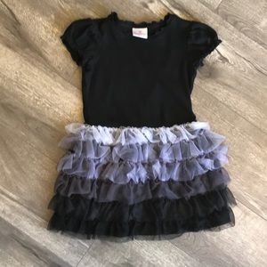 Black dress with grey tone ruffles